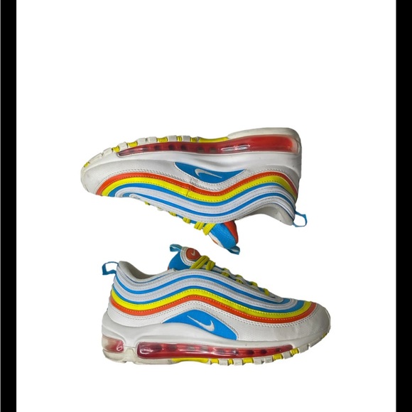 Youth Nike Air max 97 “Summer Pack” Sz 4Y GS White Blue Yellow CK0052-400 WMNS 6 - Picture 9 of 13